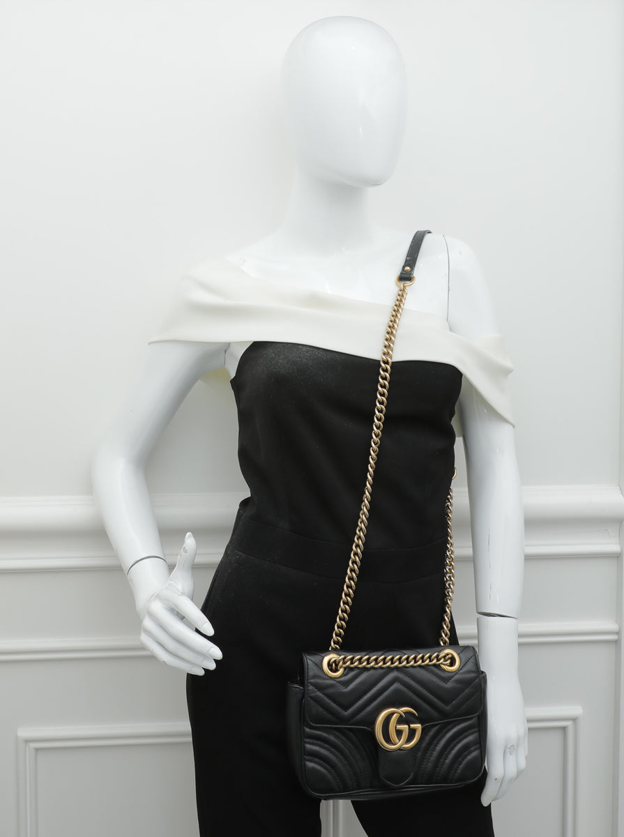 Gucci Black GG Marmont Mini Bag