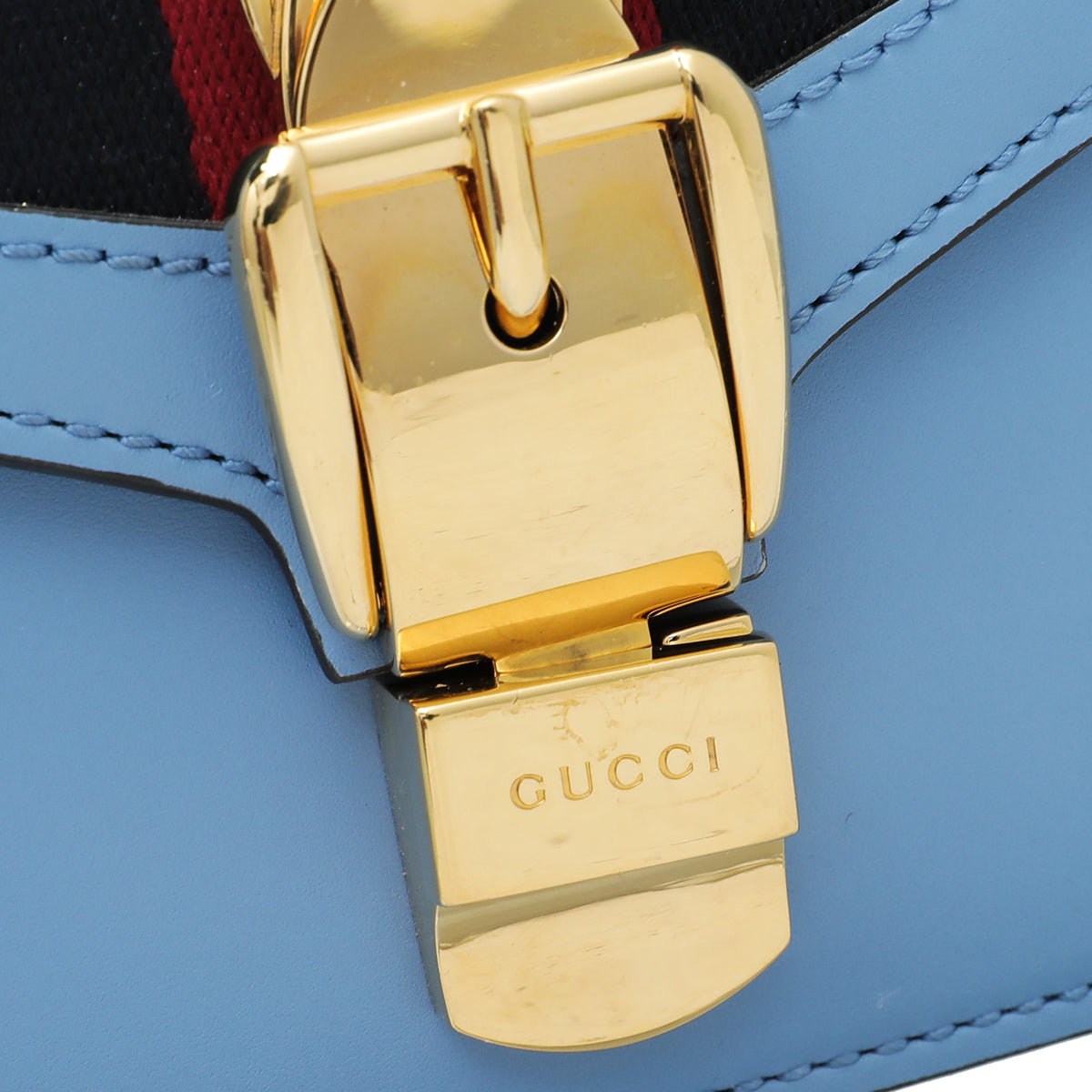 Gucci Blue Sylvie Mini Chain Flap Bag