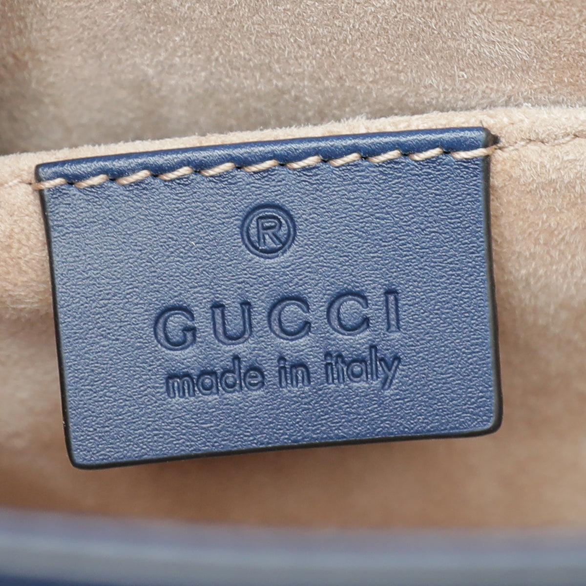Gucci Navy Blue Sylvie Mini Top Handle Bag