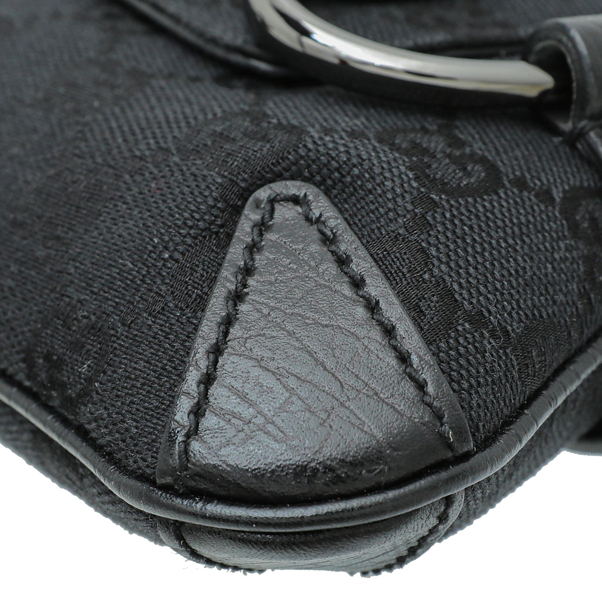 Gucci Black GG Horsebit Pochette Bag