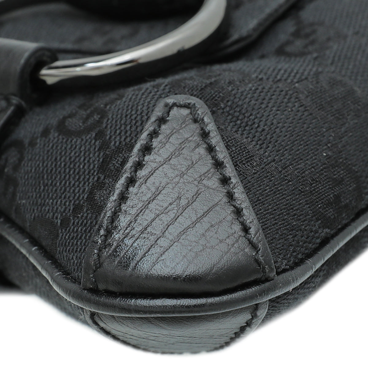Gucci Black GG Horsebit Pochette Bag