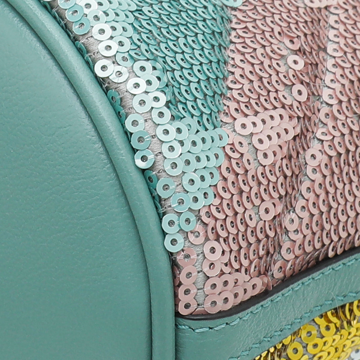 Gucci Mint Green GG Marmont Mini Sequin Bucket Bag