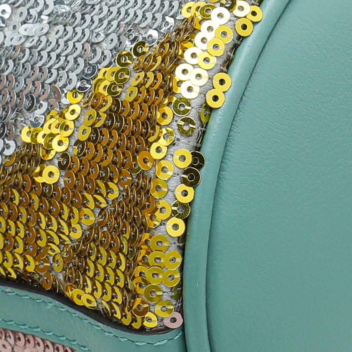 Gucci Mint Green GG Marmont Mini Sequin Bucket Bag