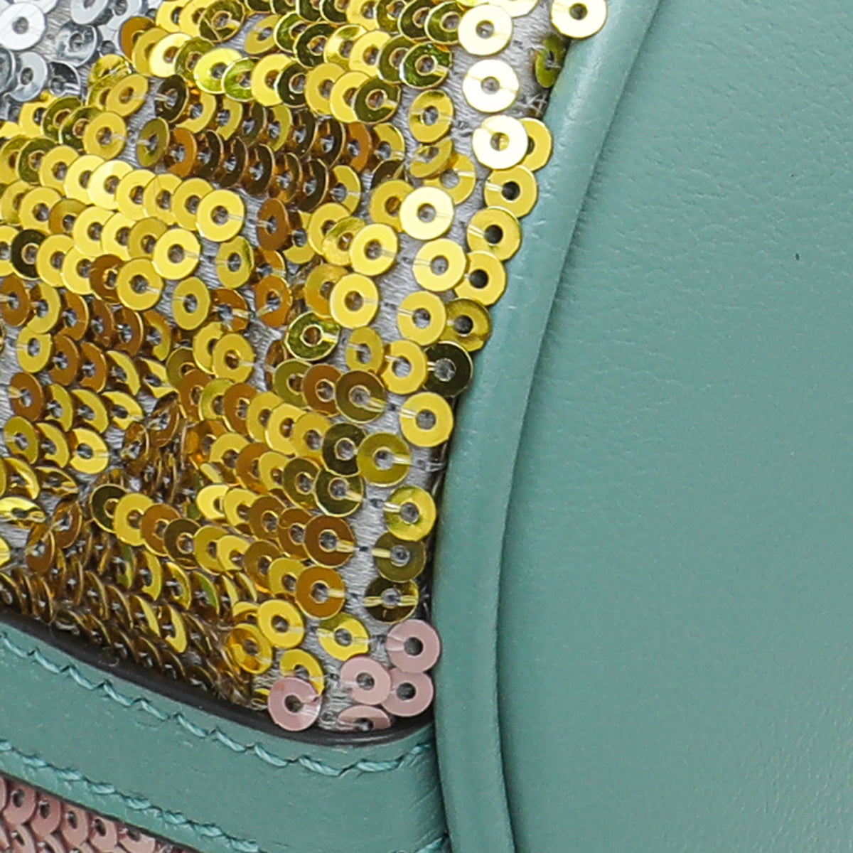 Gucci Mint Green GG Marmont Mini Sequin Bucket Bag