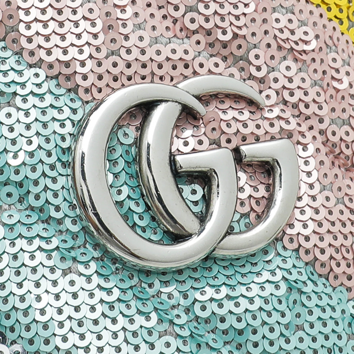 Gucci Mint Green GG Marmont Mini Sequin Bucket Bag