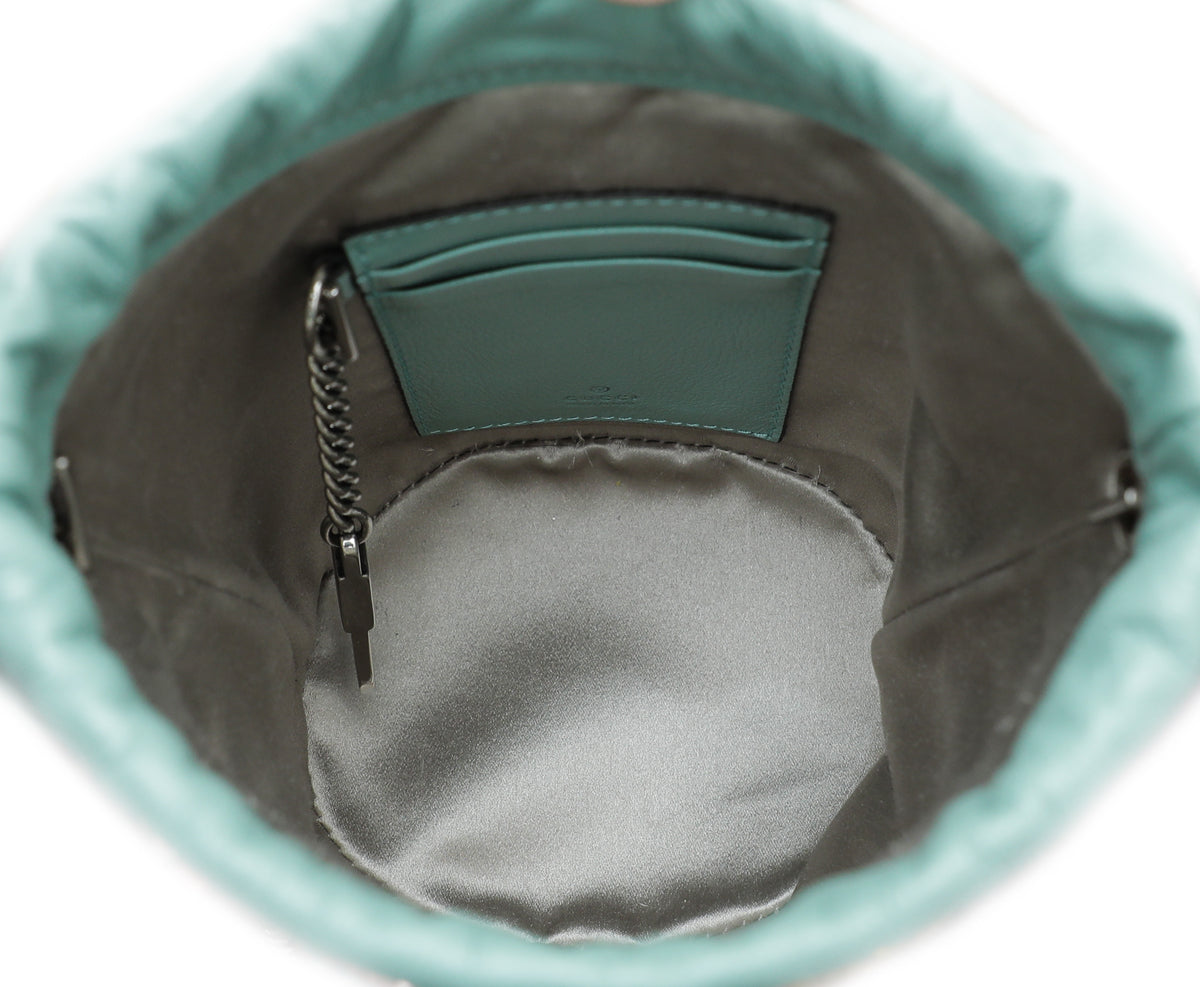 Gucci Mint Green GG Marmont Mini Sequin Bucket Bag