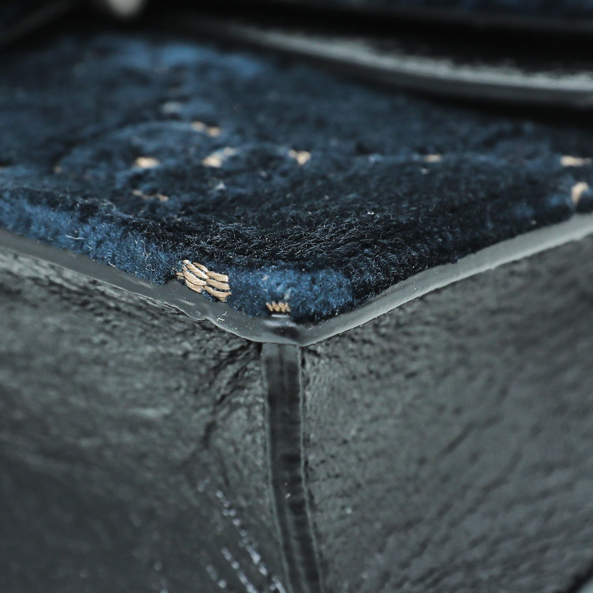 Gucci Navy Blue Velvet Crystal Dionysus Super Mini Bag
