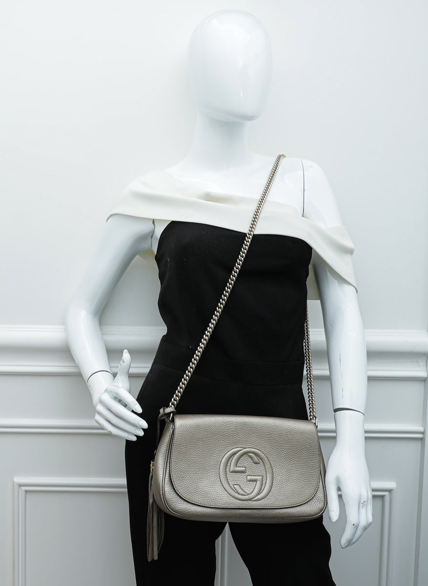 Gucci Champagne Soho Chain Flap Bag