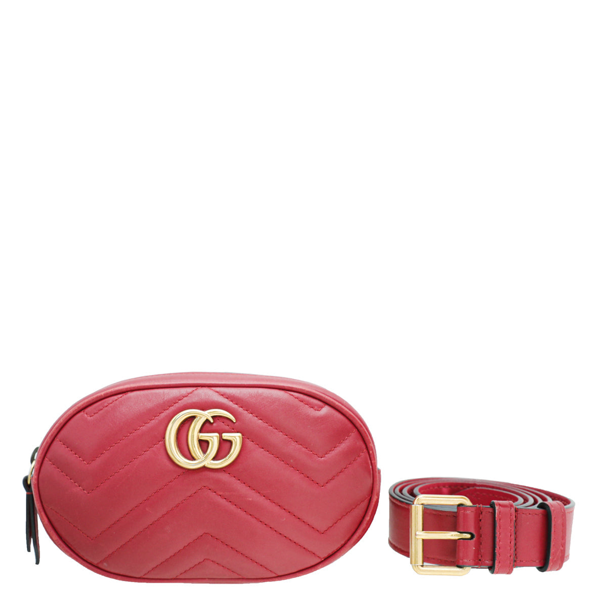 Gucci Red GG Marmont Mini Belt Bag
