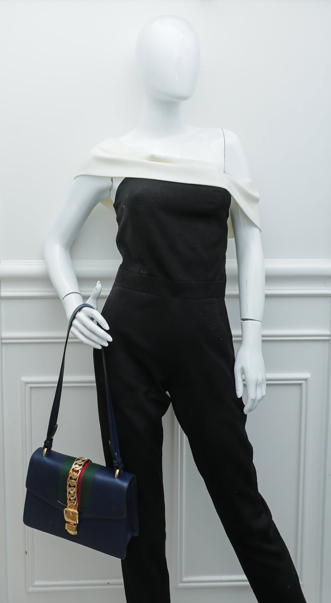 Gucci Navy Blue Sylvie Small Bag