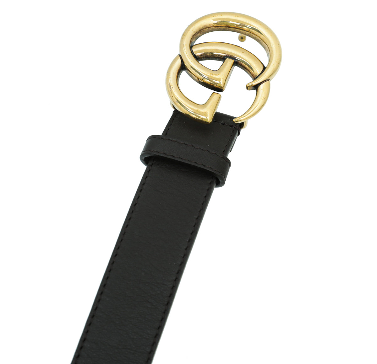 Gucci Chocolate Double G Buckle Belt 34