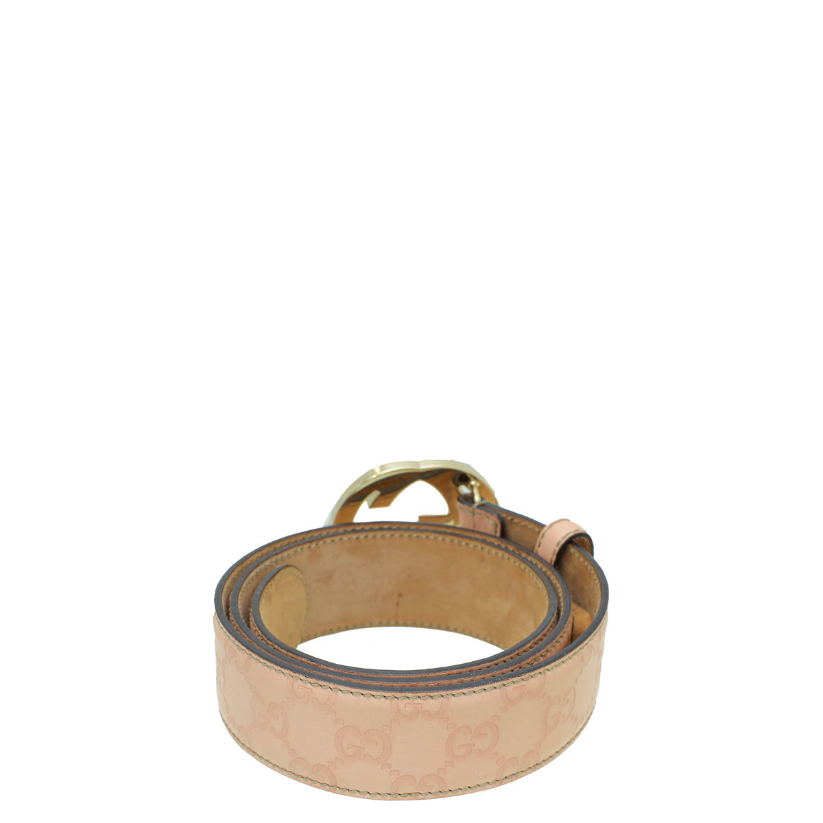 Gucci Pink Guccissima Interlocking G Buckle Belt 36