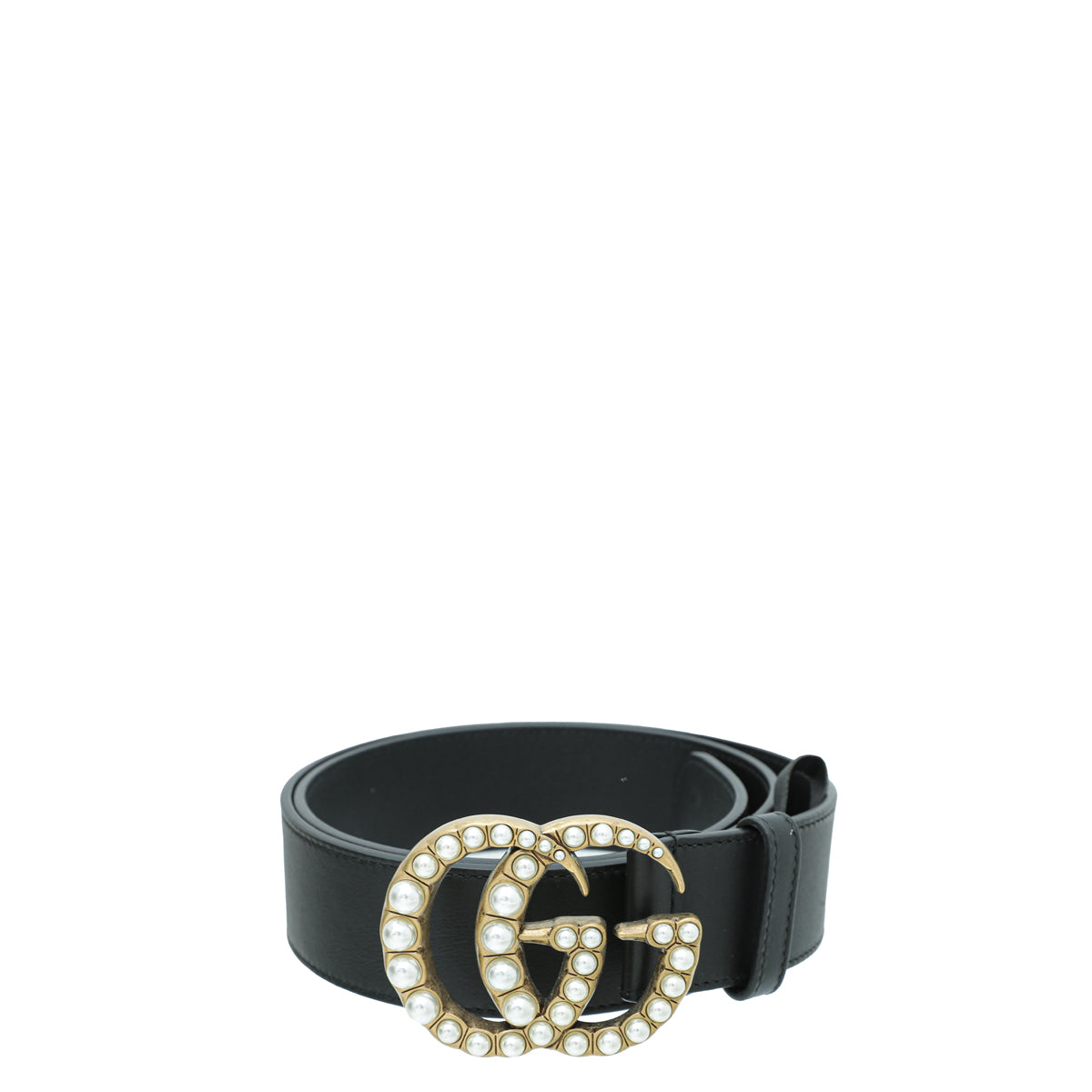 Gucci Black Pearl Double G Belt 34