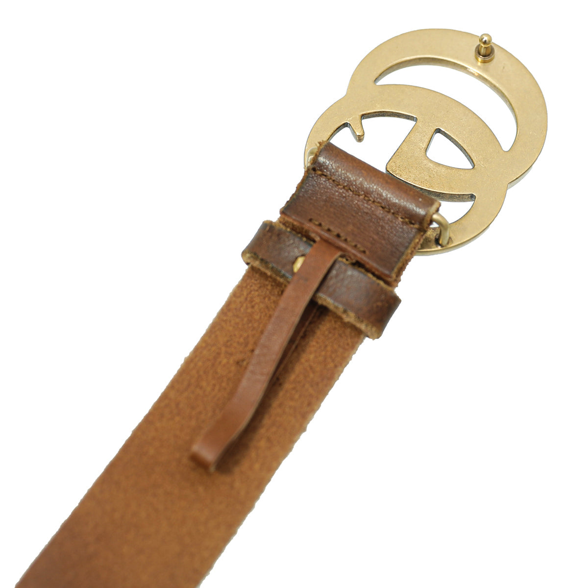 Gucci Brown Double G Buckle Belt 30
