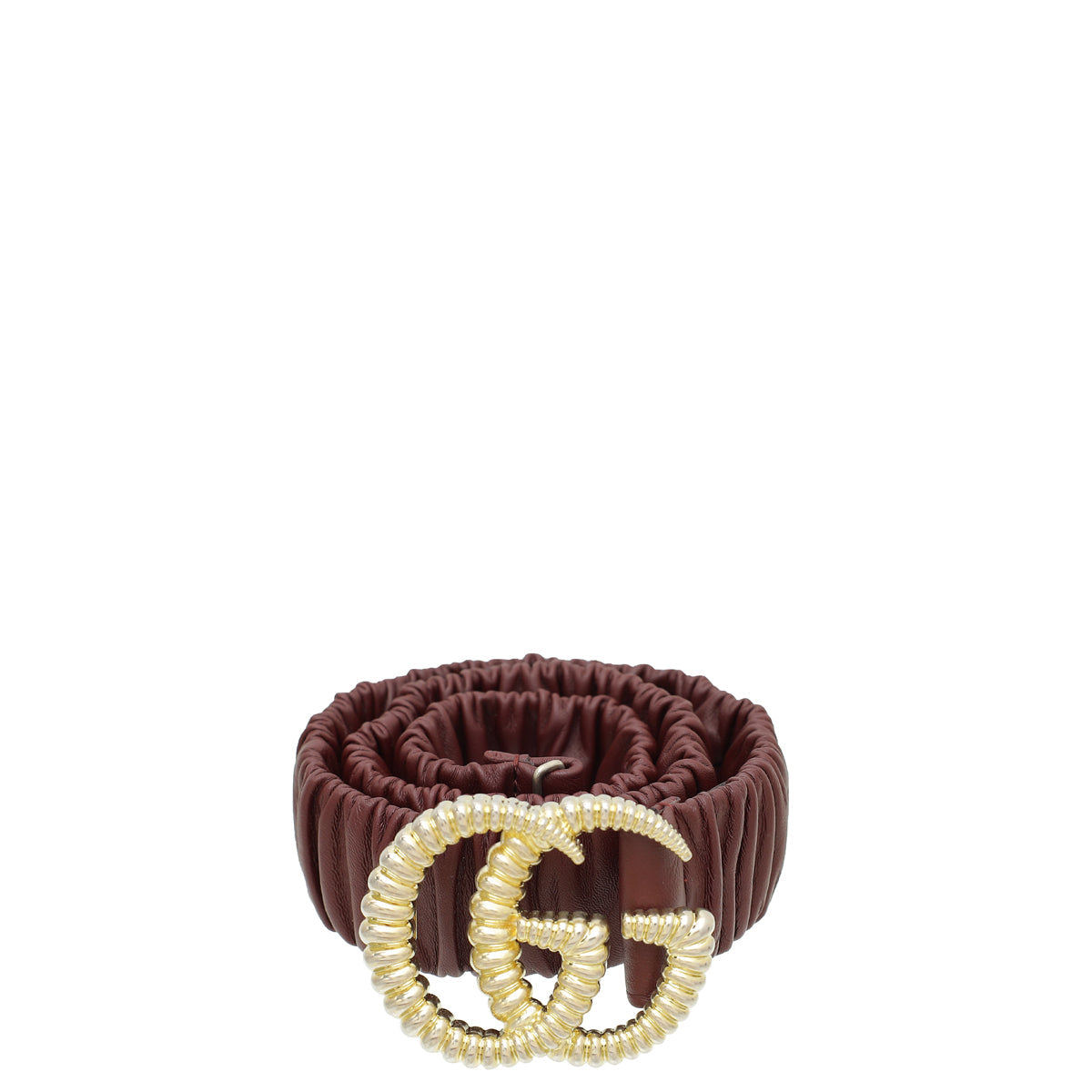 Gucci Burgundy GG Torchon Buckle Elasticized 40mm Belt 34