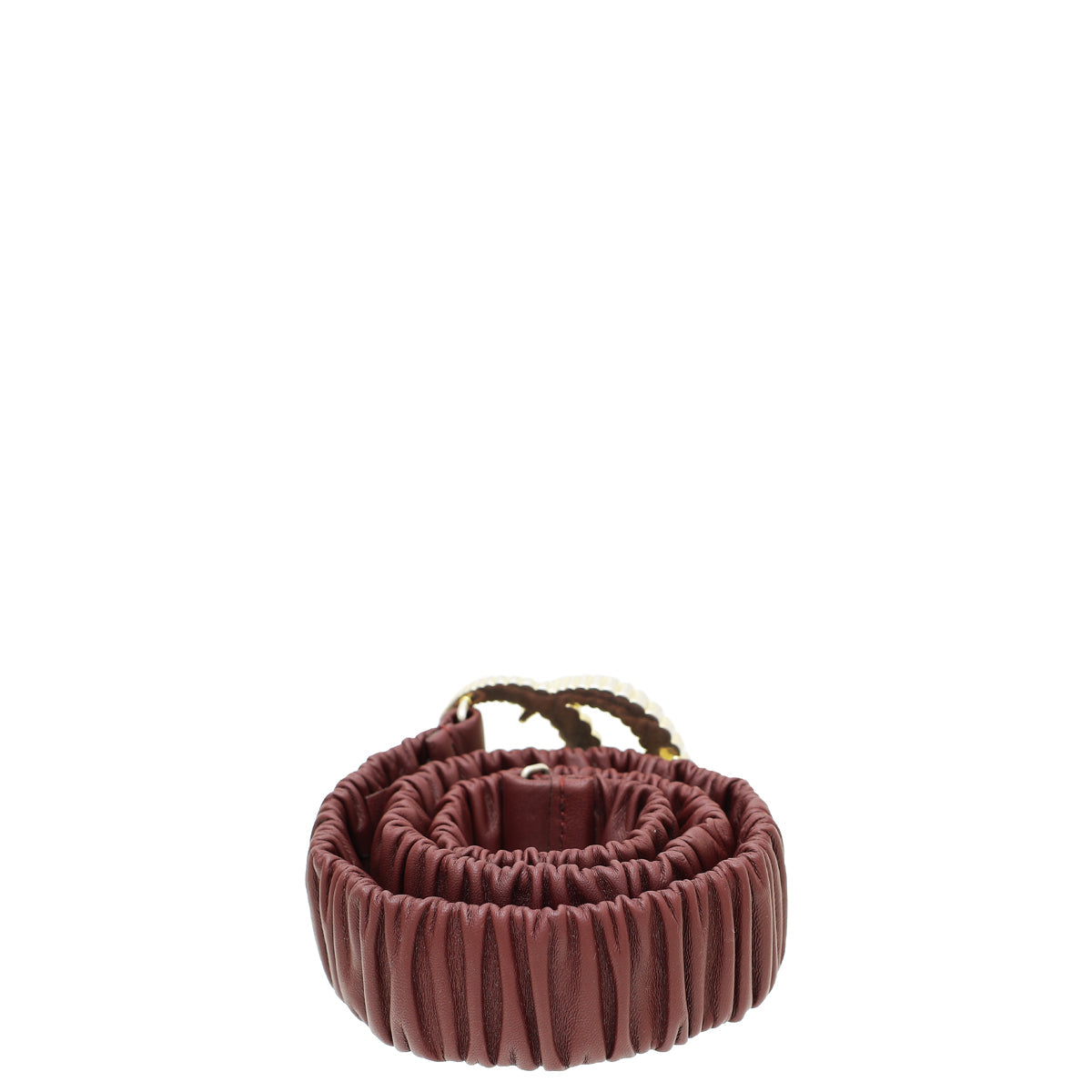 Gucci Burgundy GG Torchon Buckle Elasticized 40mm Belt 34