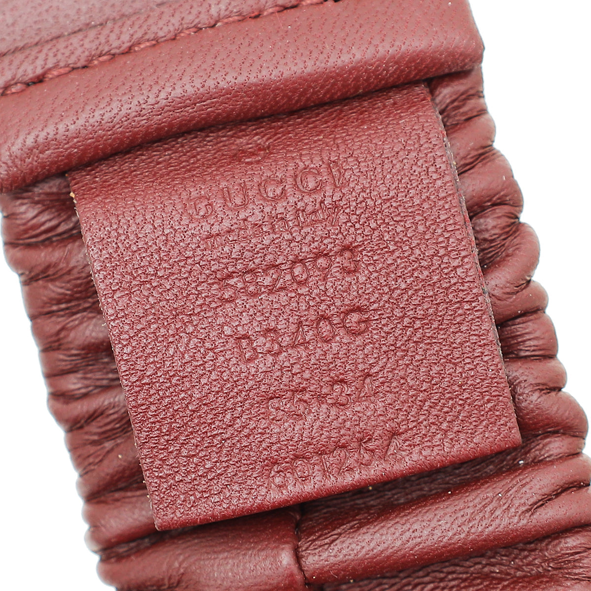 Gucci Burgundy GG Torchon Buckle Elasticized 40mm Belt 34