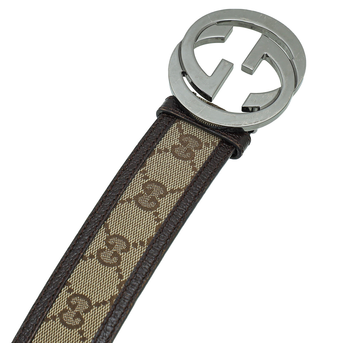 Gucci Bicolor Interlocking G Buckle GG Belt 36