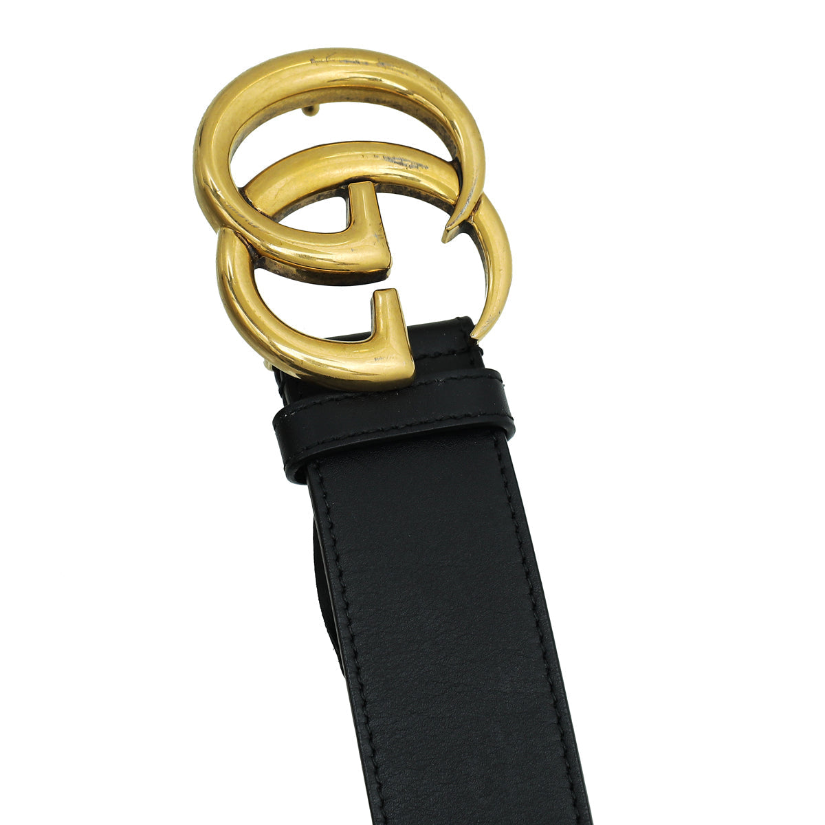 Gucci Black Double G Buckle Belt 36