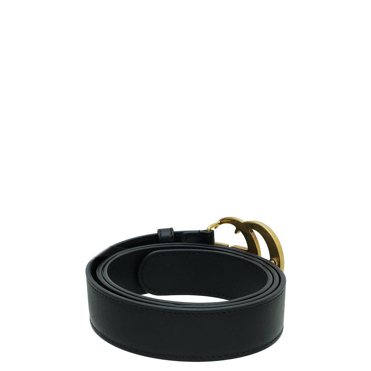 Gucci Black Double G Buckle 30mm Belt 36