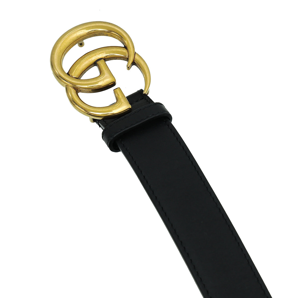 Gucci Black Double G Buckle 30mm Belt 36