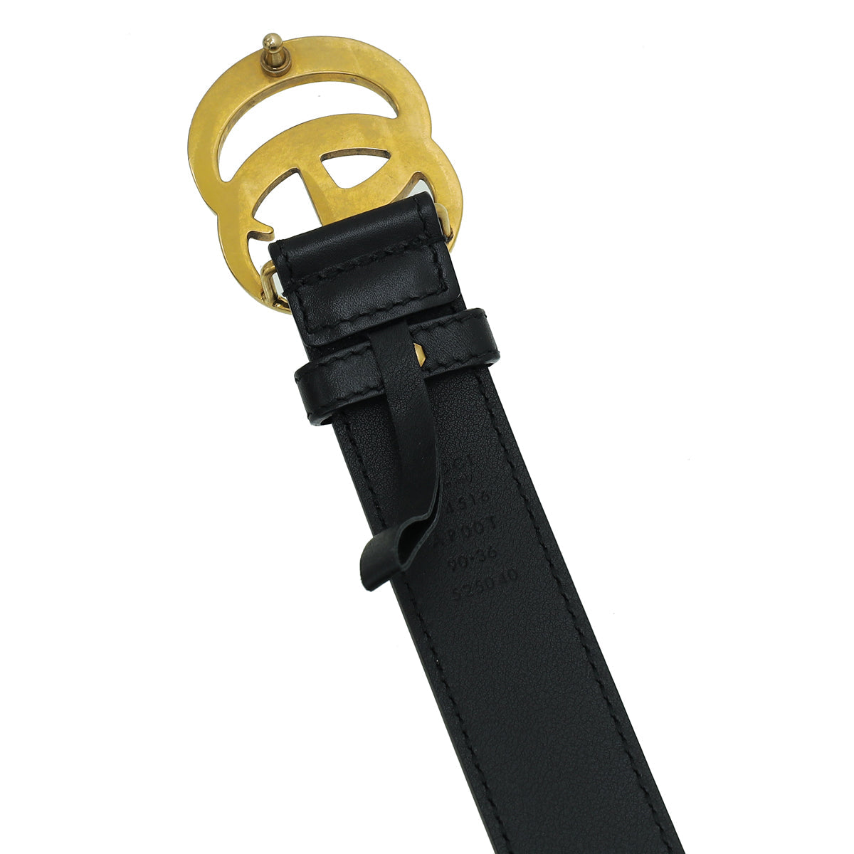 Gucci Black Double G Buckle 30mm Belt 36