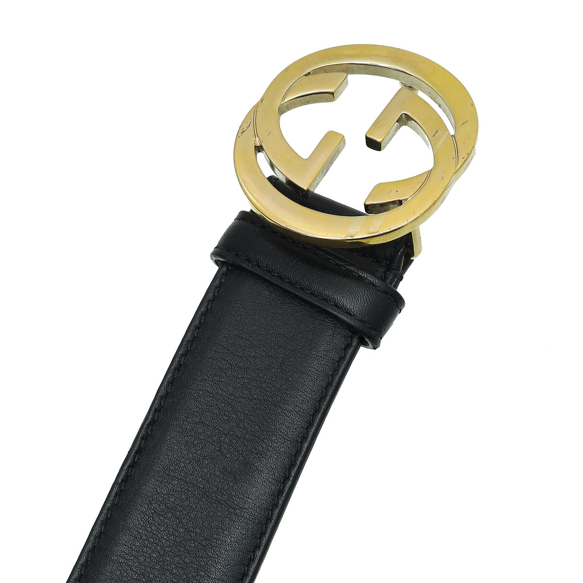 Gucci Black Interlocking G Buckle Belt 36