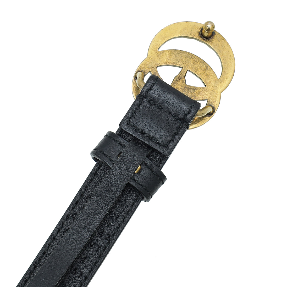 Gucci Black Double G Pearl 20mm Belt 34