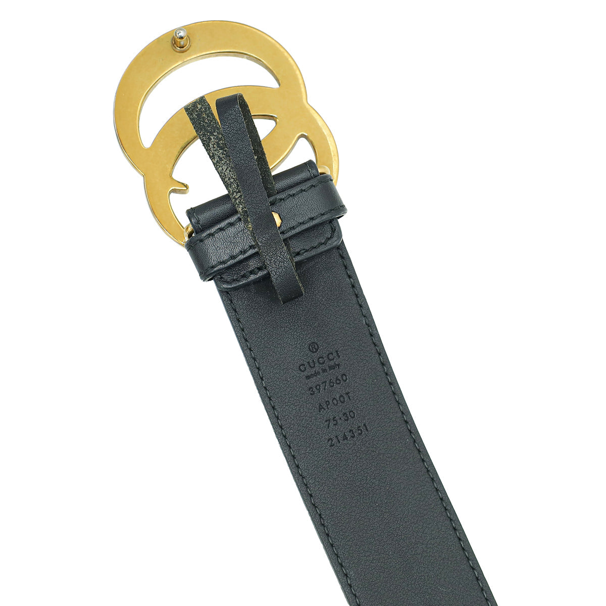 Gucci Black Double G Buckle Belt 30