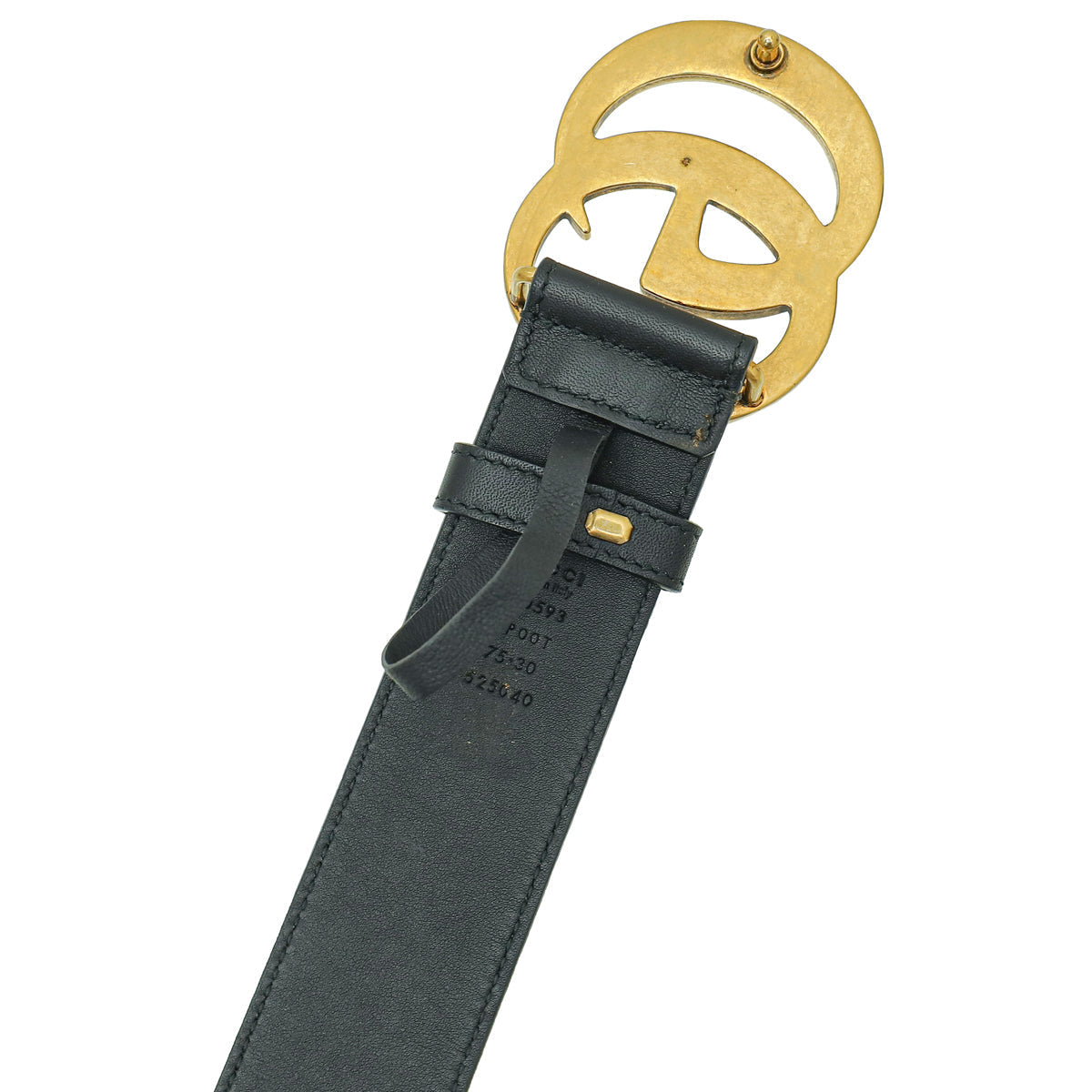 Gucci Black Double G Buckle Leather 40mm Belt 30