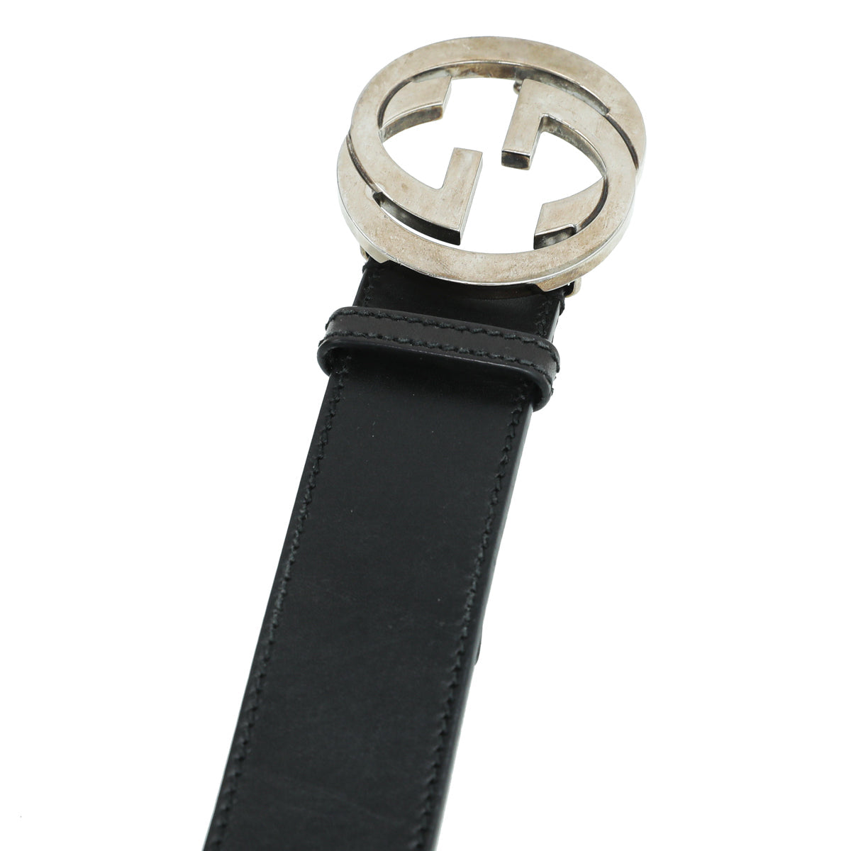 Gucci Black Double G Leather Belt 36