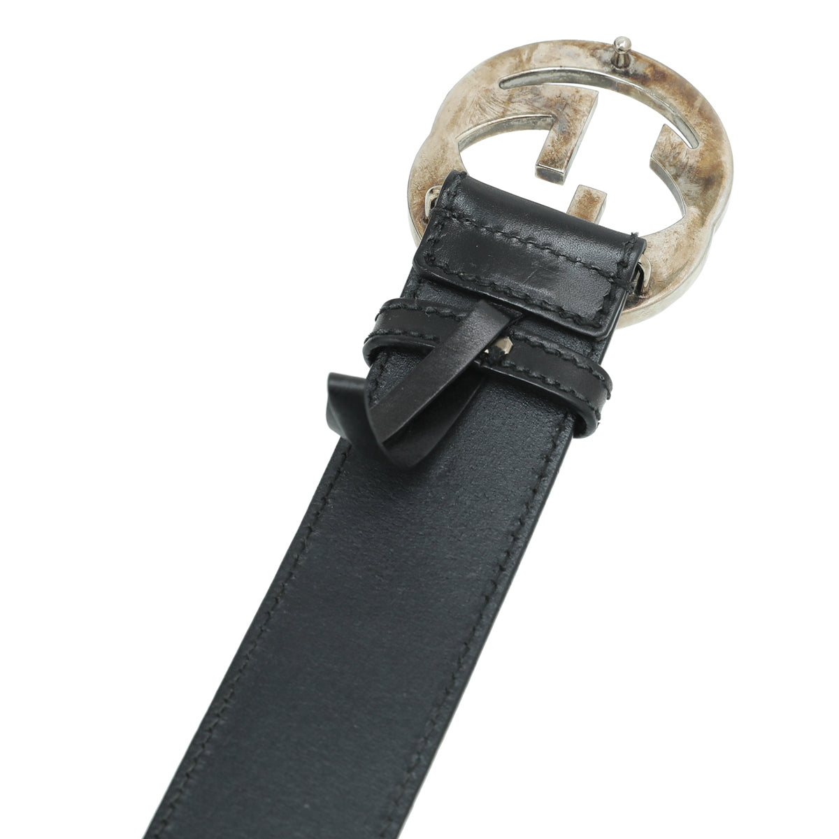 Gucci Black Double G Leather Belt 36