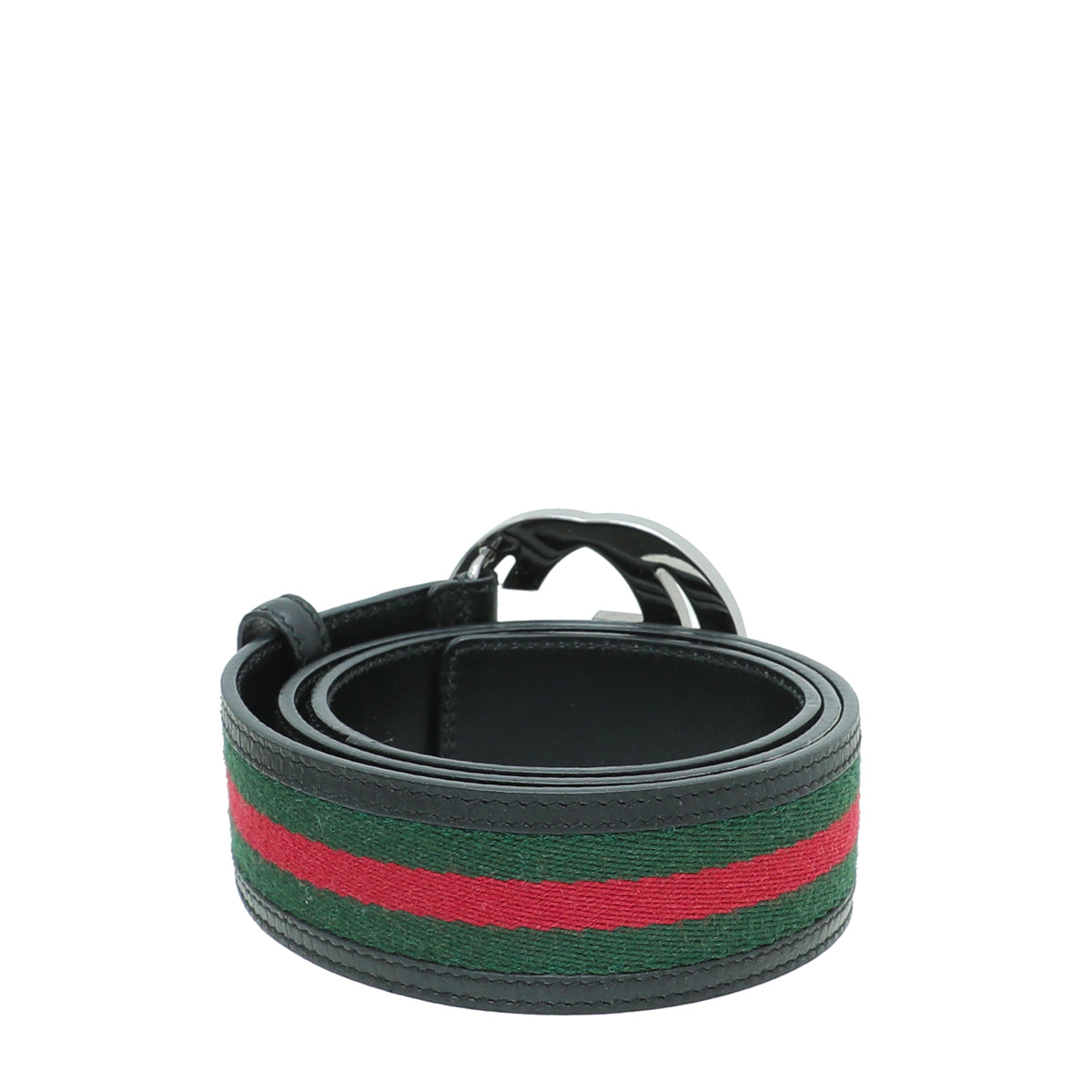 Gucci Black GG Buckle Web Belt 34