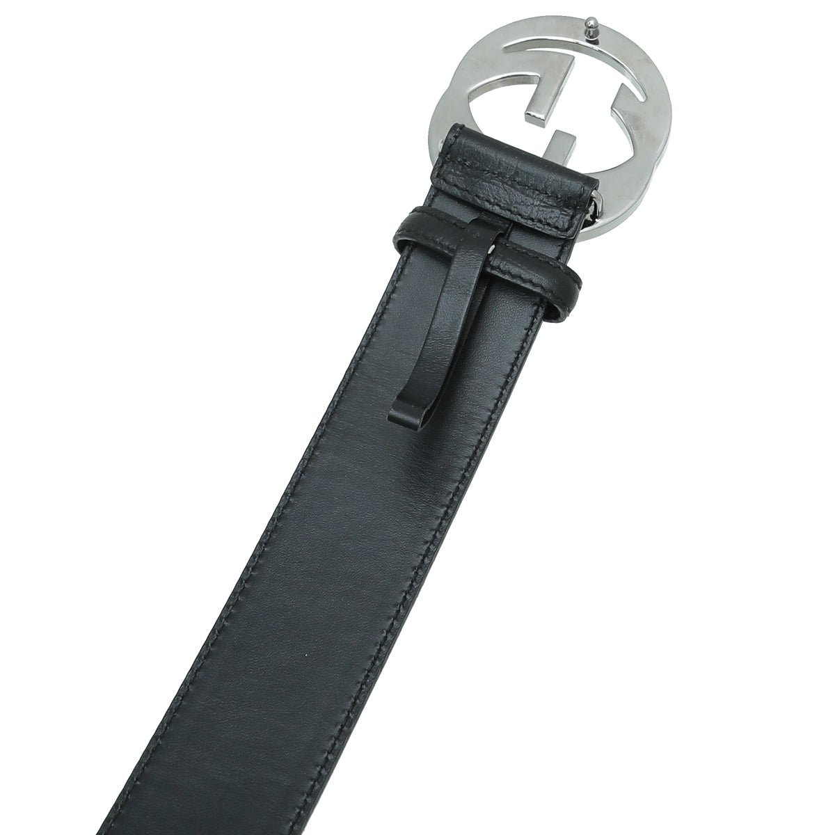 Gucci Black GG Buckle Web Belt 34