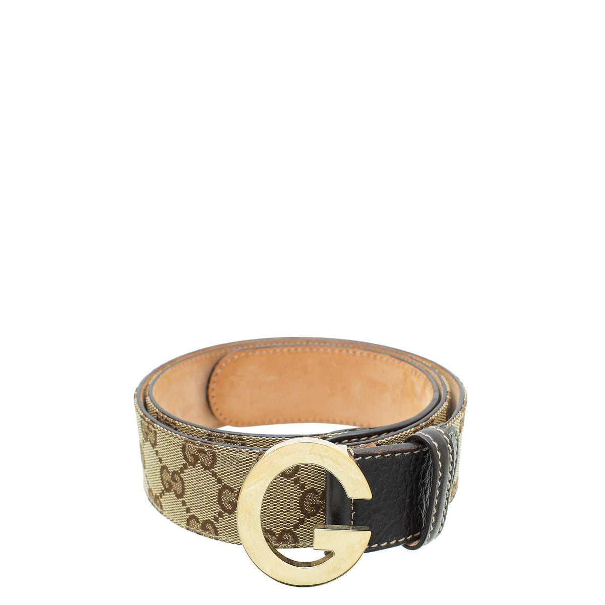 Gucci Bicolor GG Supreme G Buckle Belt 36