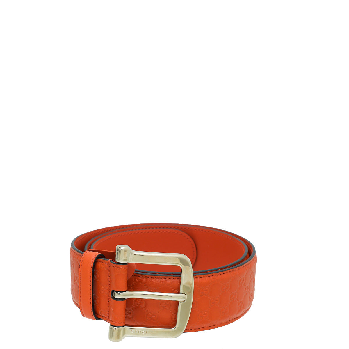 Gucci Orange GG Microguccissima Buckle Belt 32