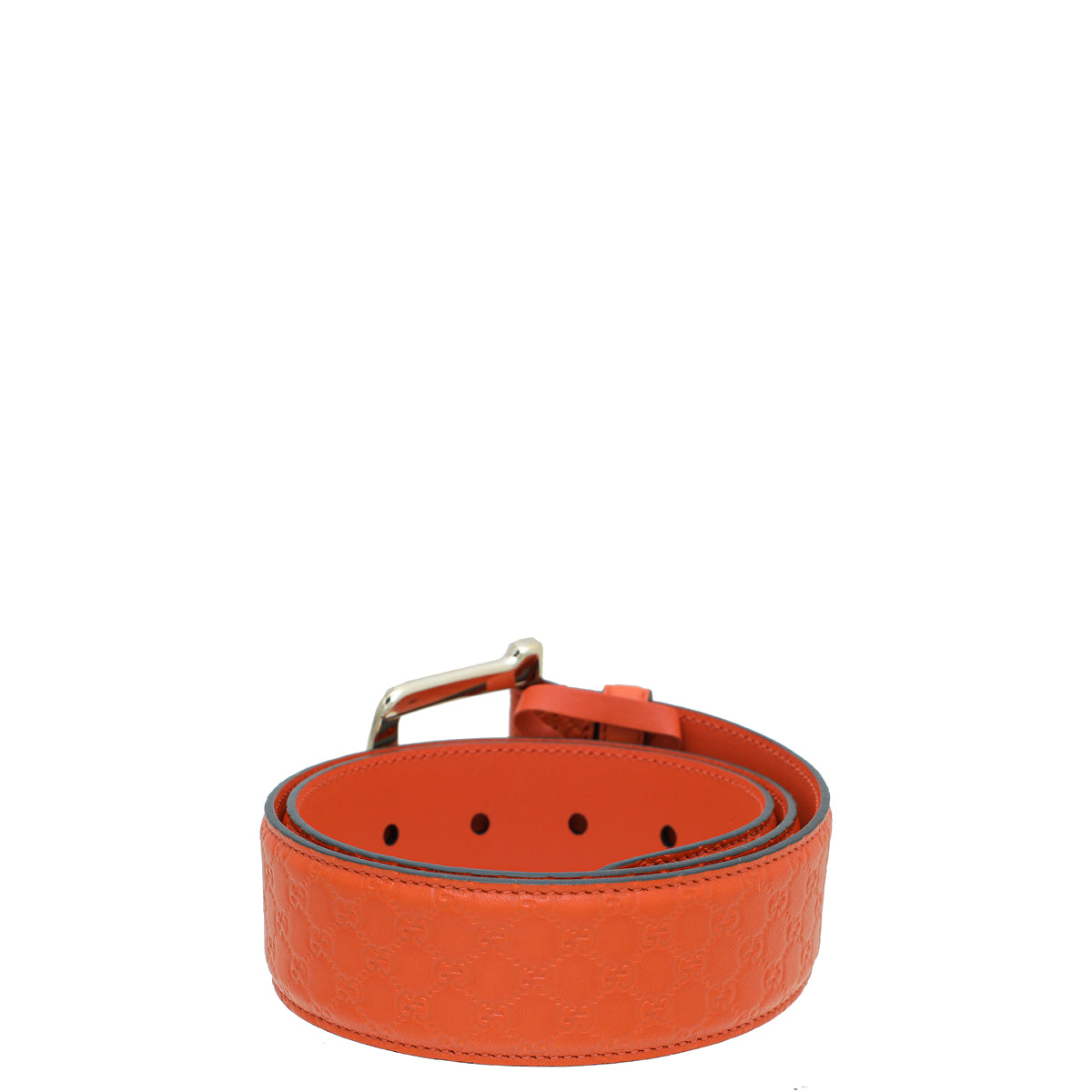 Gucci Orange GG Microguccissima Buckle Belt 32