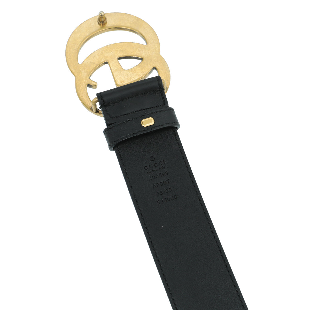 Gucci Black Double G Buckle 2015 Re-Edition Wide Belt 30