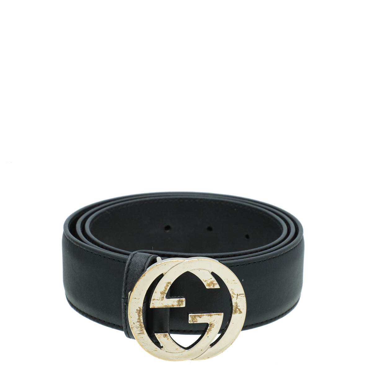 Gucci Black Double G Buckle Belt 38