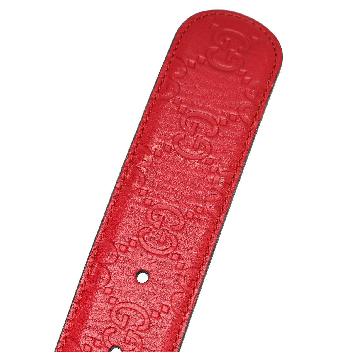 Gucci Red Guccissima Interlocking G Buckle Belt 38