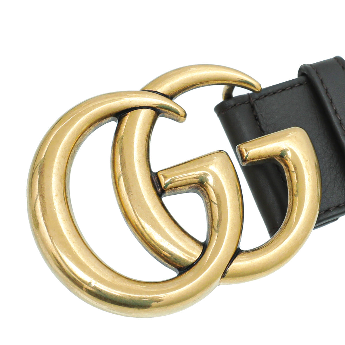 Gucci Dark Brown Double G Buckle Belt 38