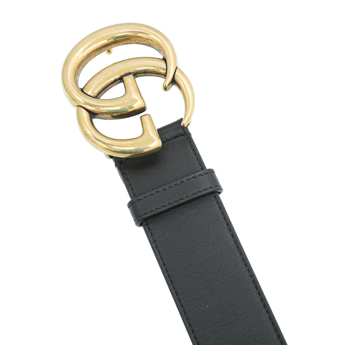 Gucci Dark Brown Double G Buckle Belt 38
