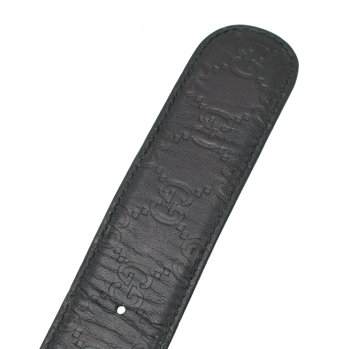 Gucci Black Guccissima Interlocking G Buckle Belt 38
