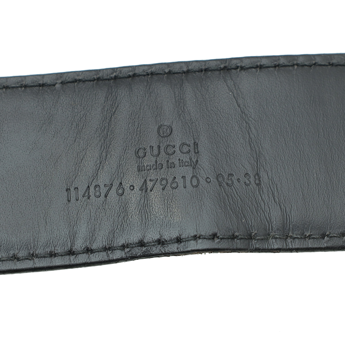 Gucci Black Guccissima Interlocking G Buckle Belt 38
