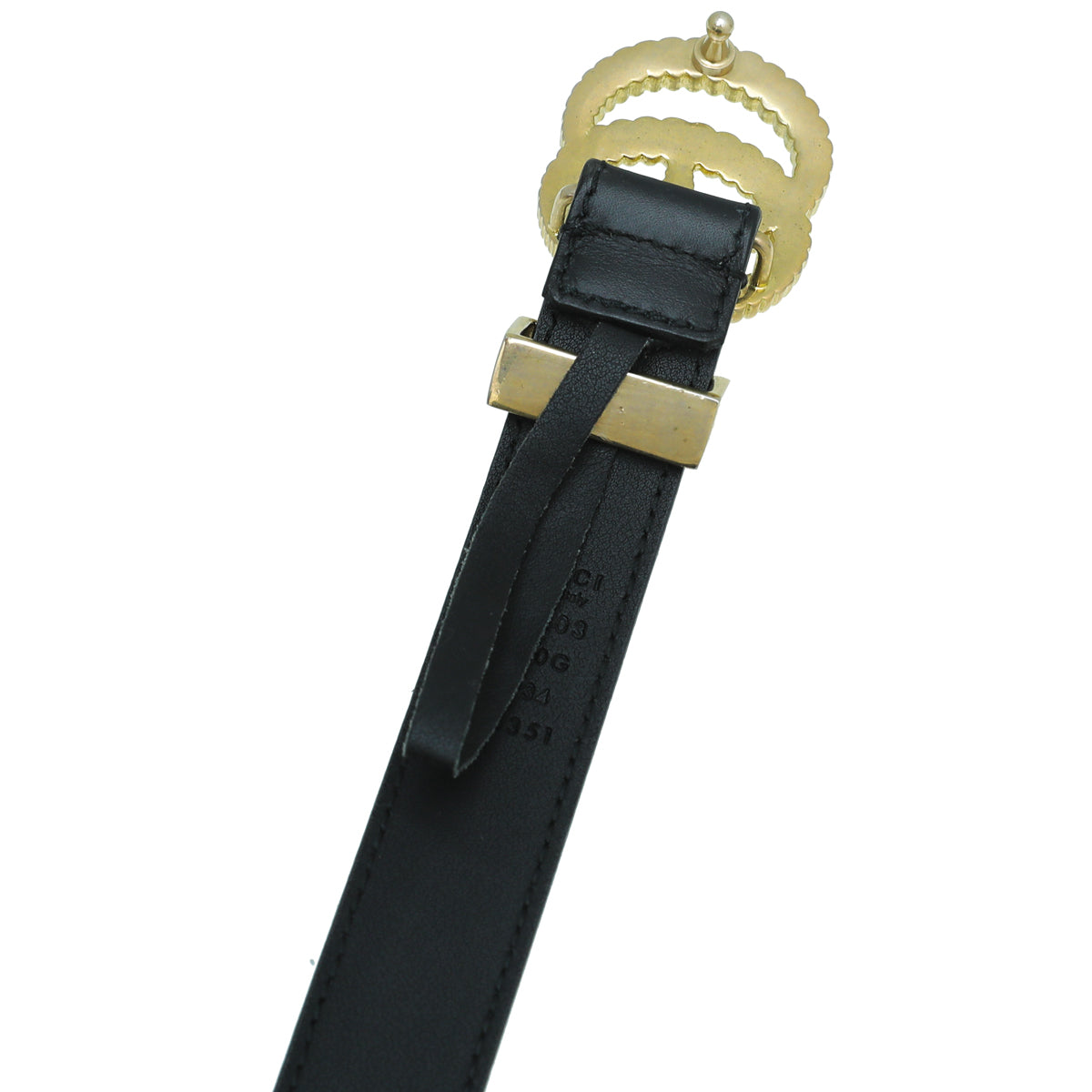 Gucci Black Torchon Double G Buckle Belt 34