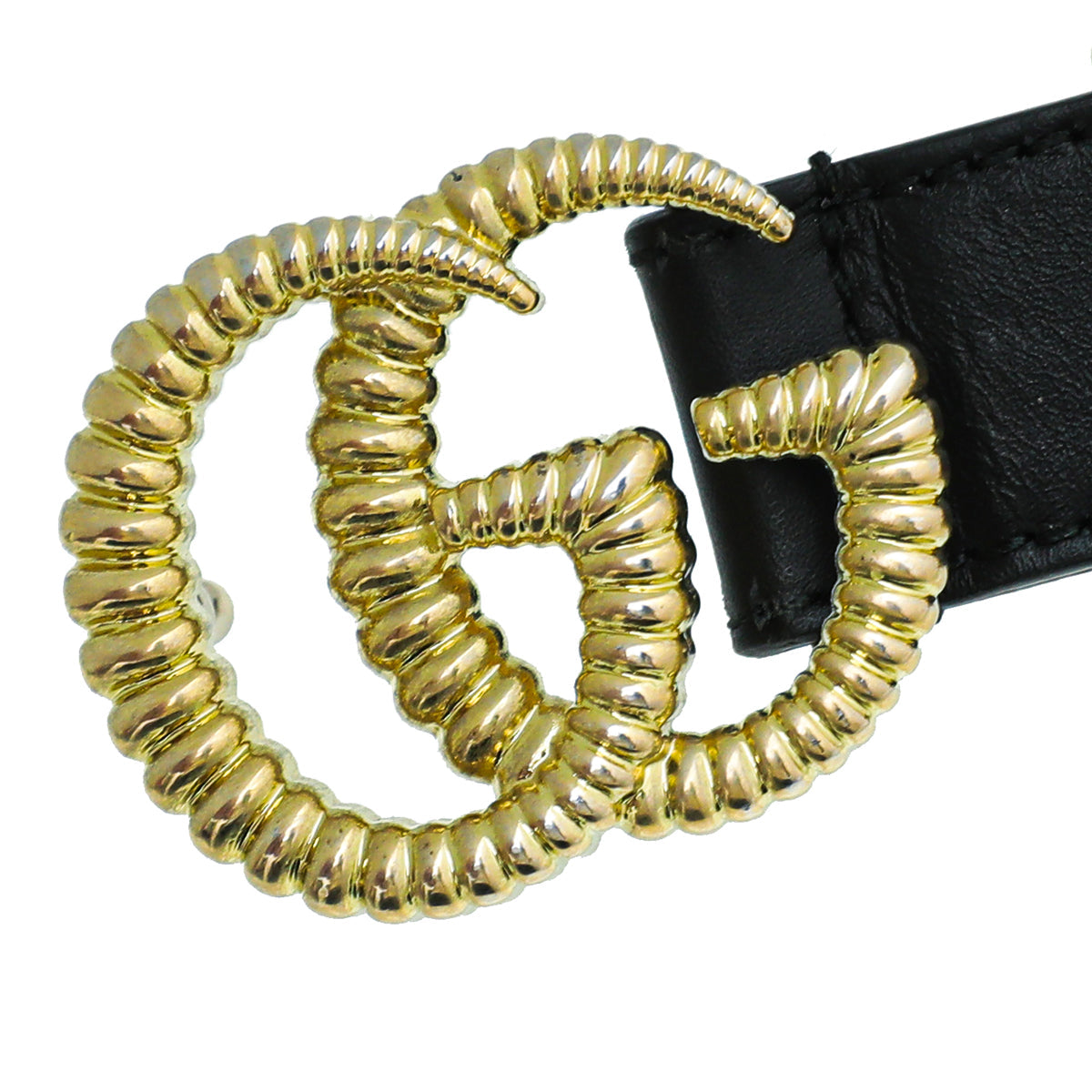 Gucci Black Torchon Double G Buckle Belt 34