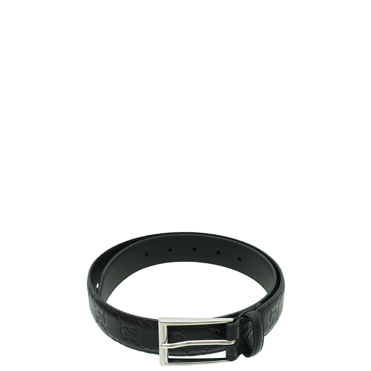Gucci Black GG Signature Buckle Belt 30