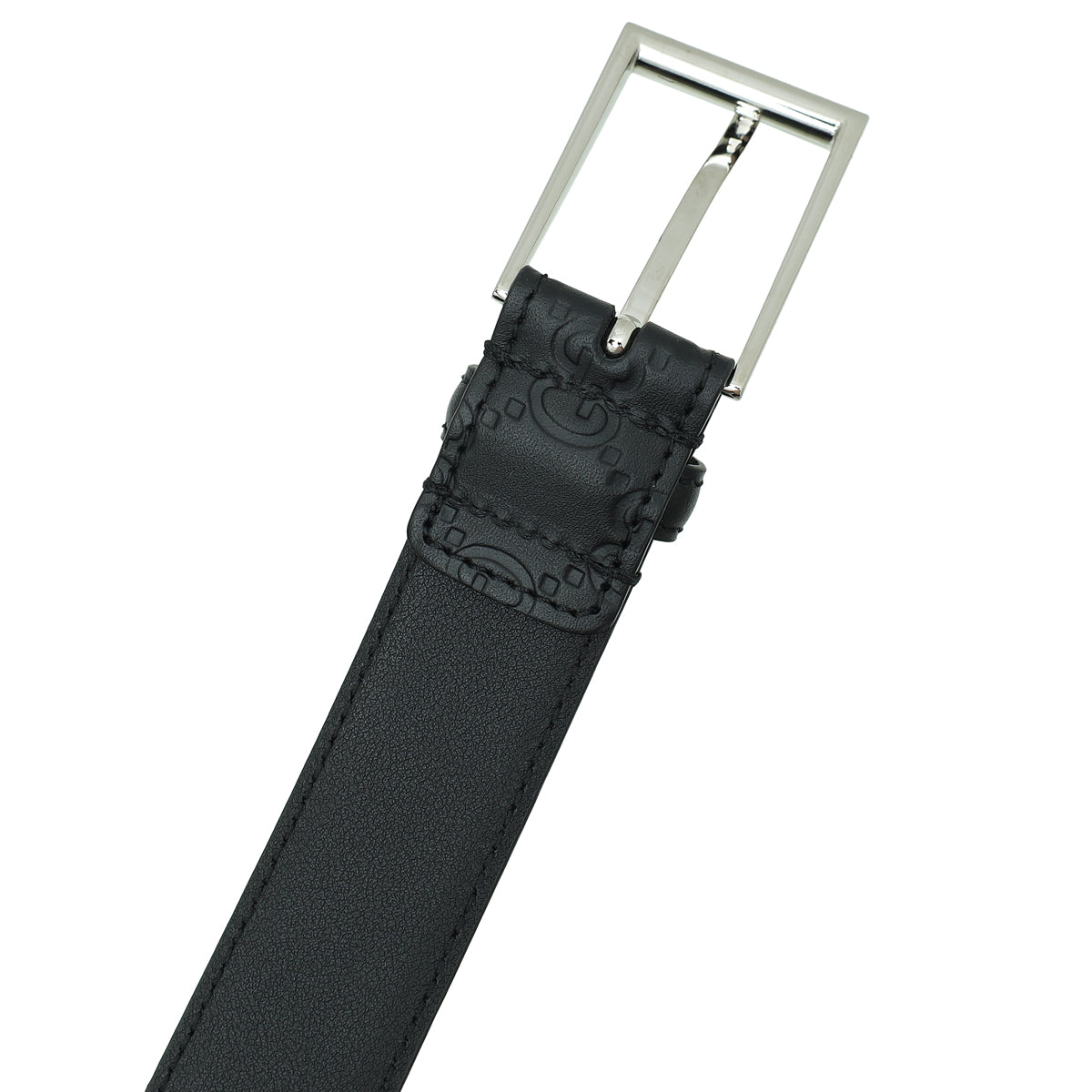 Gucci Black GG Signature Buckle Belt 30