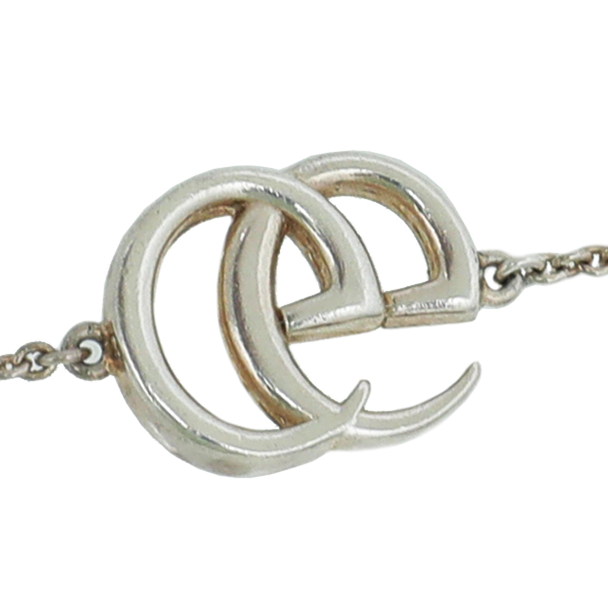 Gucci Sterling Silver GG Flower MOP Crystal Bracelet 16