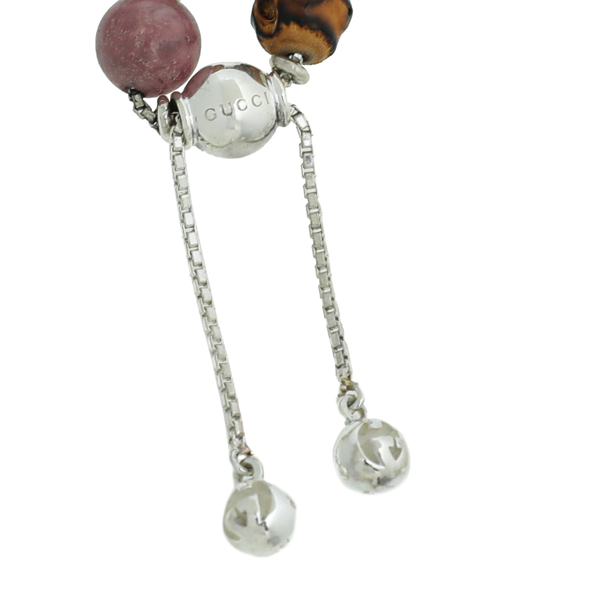Gucci Old Pink Bamboo Stone Adjustable Bracelet